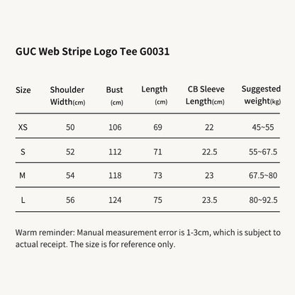 GUC Web Stripe Logo White Tee G0031