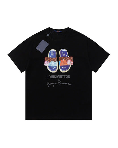 LVS x Yayoi Kusama Collaboration Slide Print White Tee BS006