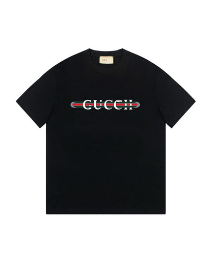 GUC Web Stripe Logo Black Tee G0031