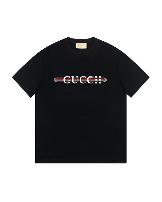 GUC Web Stripe Logo Black Tee G0031