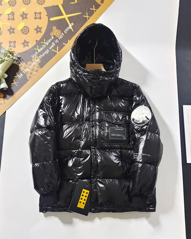 MONC Hiroshi Fujiwara Snow Mountain Joint Black Women's Hat Removable Down Jacket 1-8120