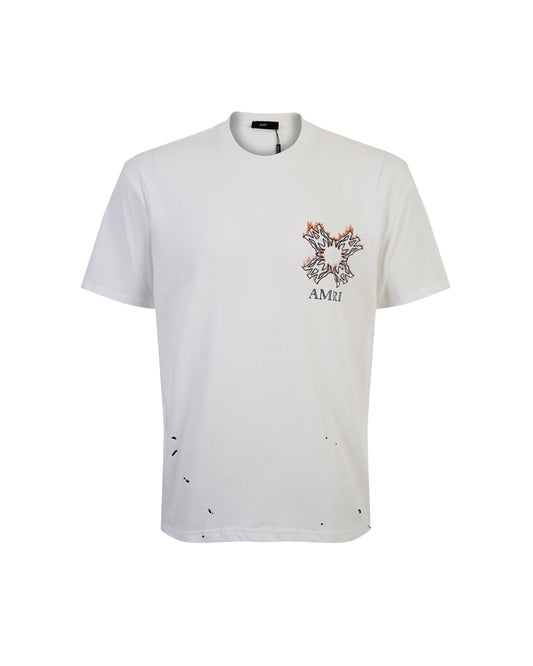 AMIR Tribal Cross Logo White Tee 970
