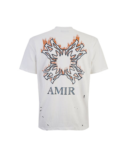 AMIR Tribal Cross Logo White Tee 970