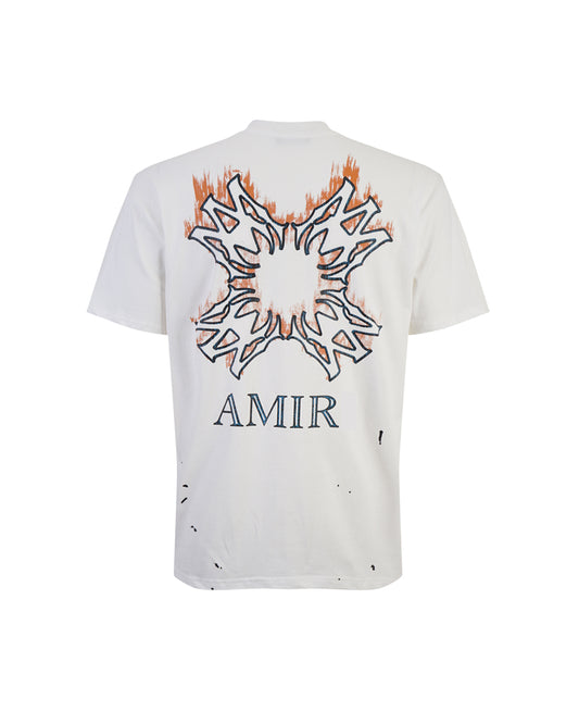 AMIR Tribal Cross Logo White Tee 970