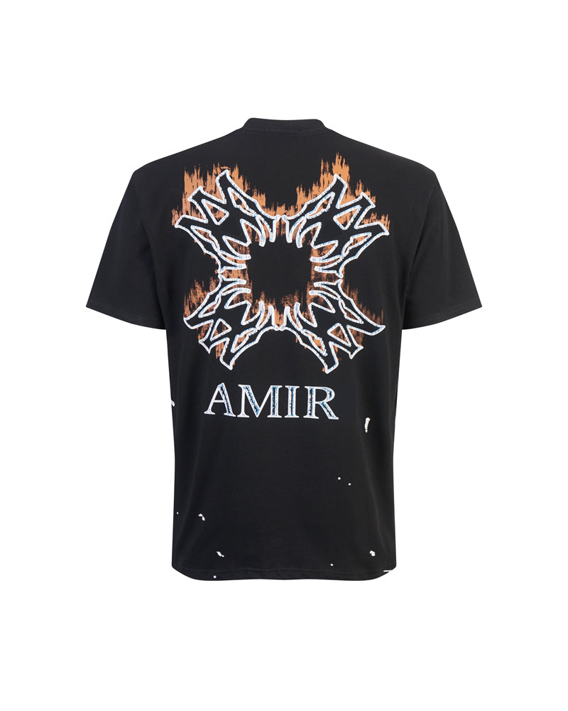 AMIR Tribal Cross Logo White Tee 970