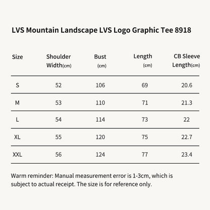 LVS Mountain Landscape LVS Logo Graphic Tee 8918