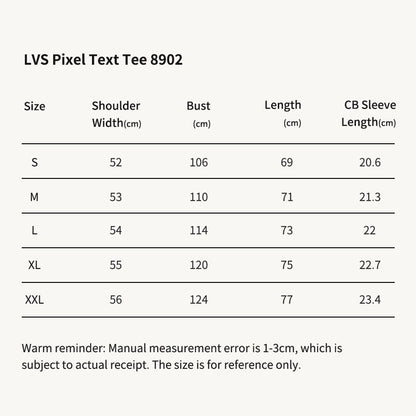 LVS Pixel Text Pink Tee 8902