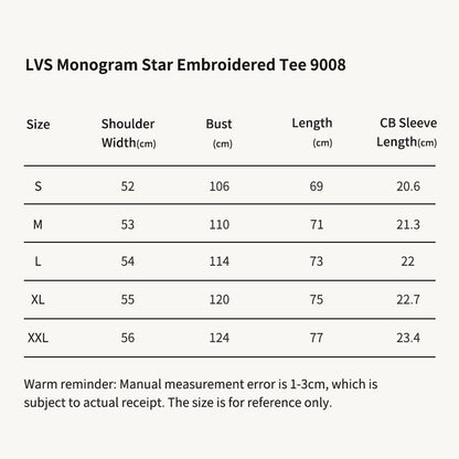 LVS Monogram Star Embroidered White Tee 9008
