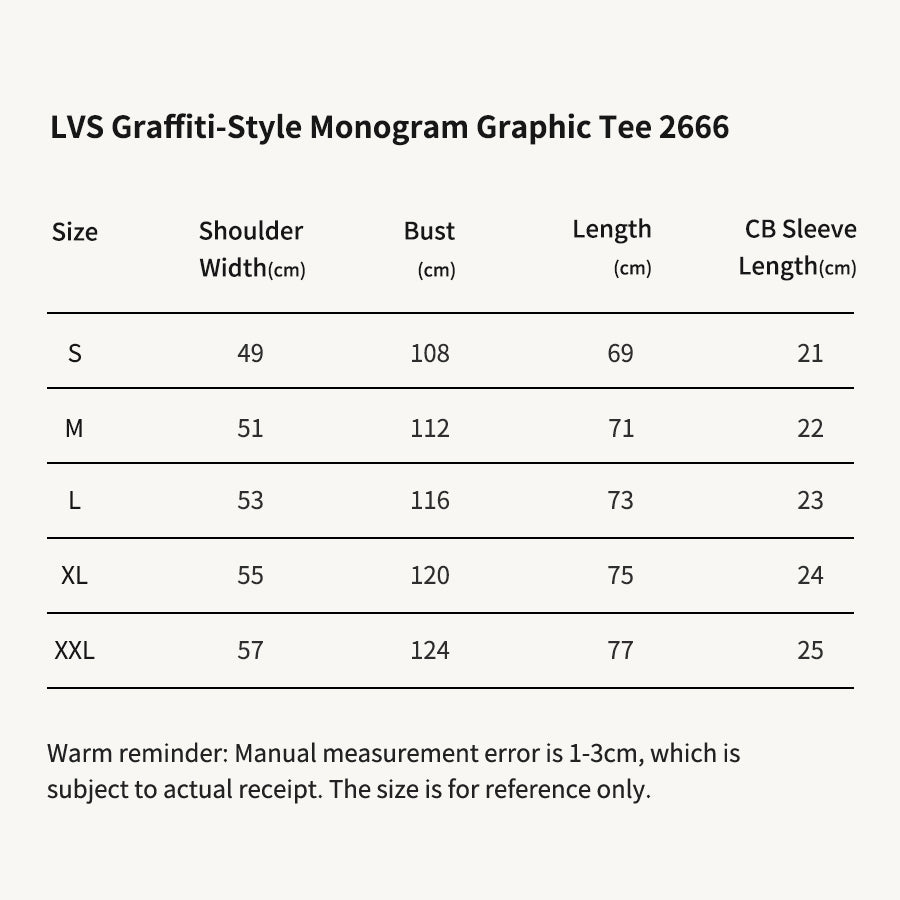 LVS Graffiti-Style Monogram Graphic Black Tee 2666