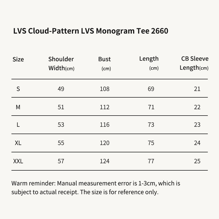 LVS Cloud-Pattern LVS Monogram White Tee 2660