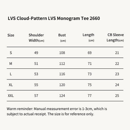 LVS Cloud-Pattern LVS Monogram White Tee 2660