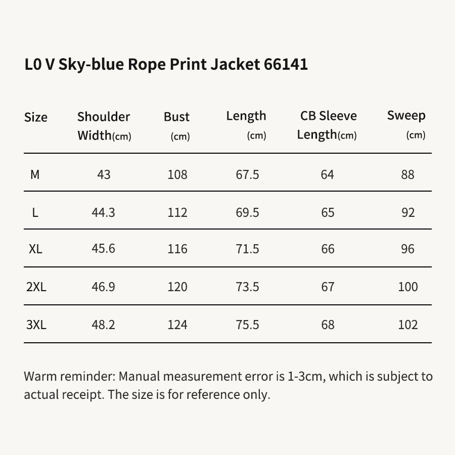 LVS Sky-blue Rope Print Jacket 66141