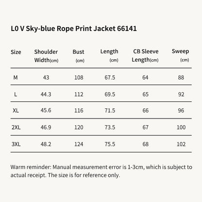 LVS Sky-blue Rope Print Jacket 66141