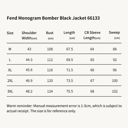 Fend Monogram Bomber Black Jacket 66133