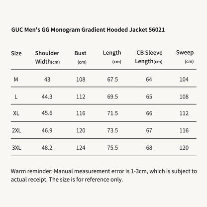 GUC Men's GG Monogram Gradient Hooded Jacket 56021