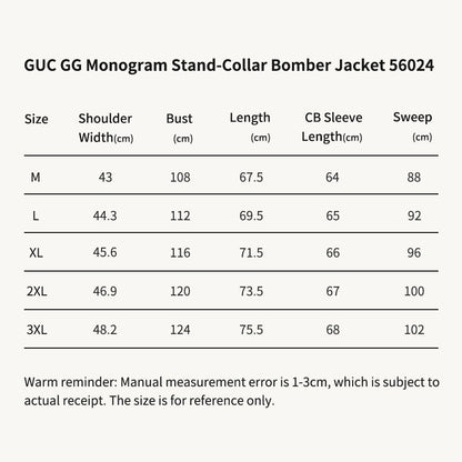 GUC GG Monogram Stand-Collar Bomber Jacket 56024