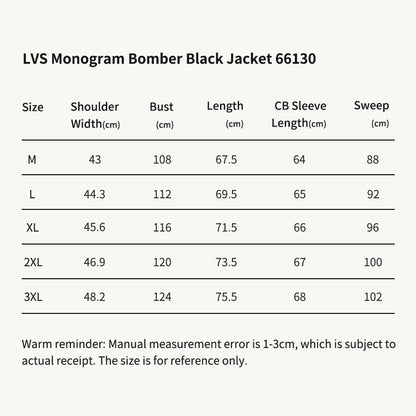 LVS Monogram Bomber Black Jacket 66130