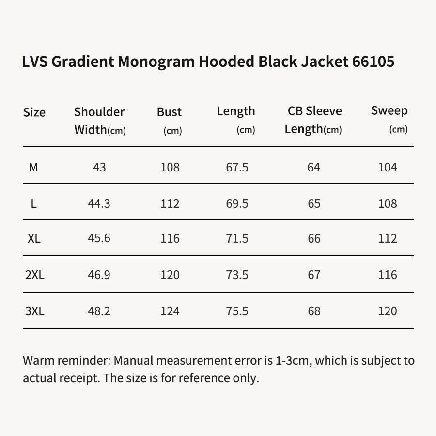 LVS Gradient Monogram Hooded Black Jacket 66105