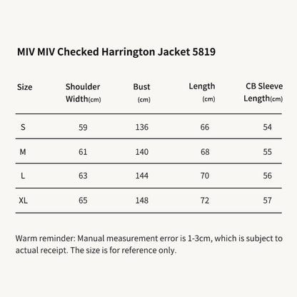 MIV MIV Checked Harrington Jacket 5819