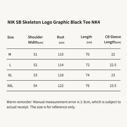 NIK SB Skeleton Logo Graphic White Tee NK4
