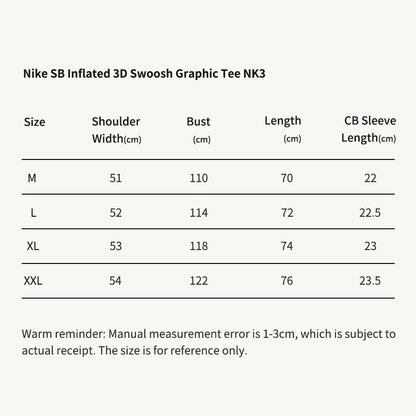 NIK SB Inflated 3D Swoosh Graphic Black Tee NK3