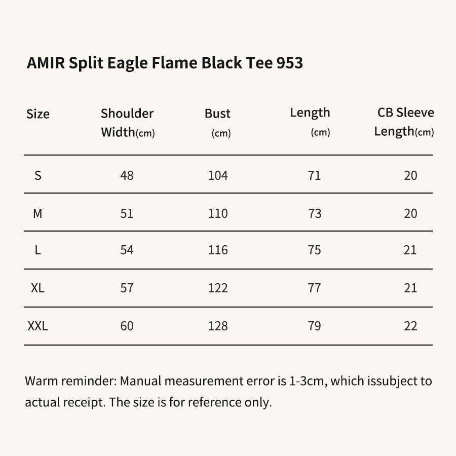 AMIR Split Eagle Flame Black Tee 953
