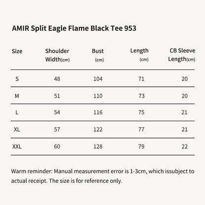 AMIR Split Eagle Flame Black Tee 953