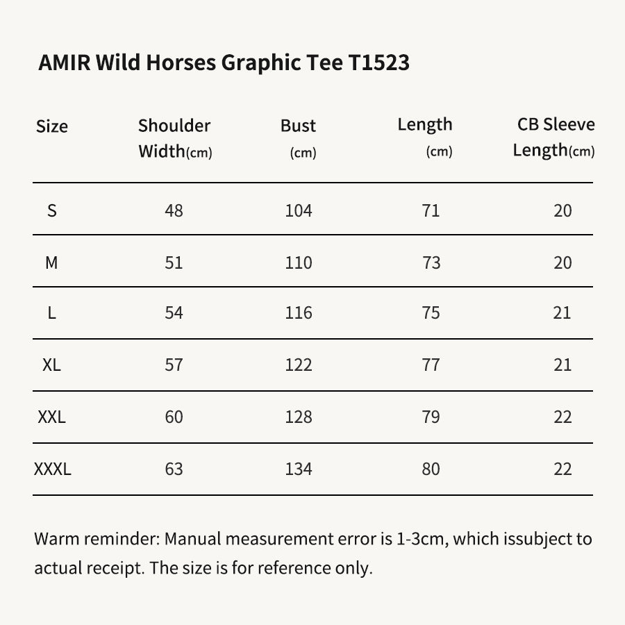 AMIR Wild Horses Graphic Black Tee T1523