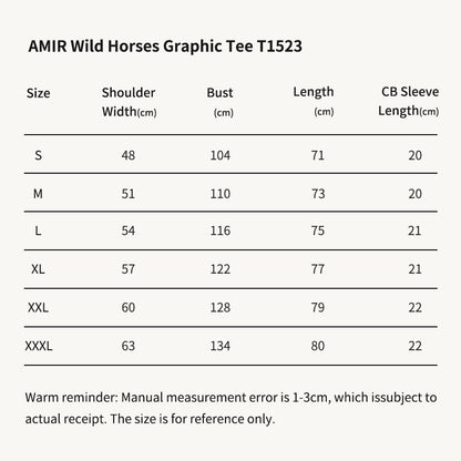 AMIR Wild Horses Graphic White Tee T1523