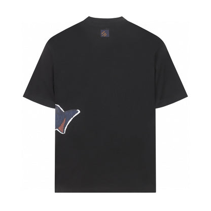 LVS Artwork Print Short-Sleeve Black Tee 8940