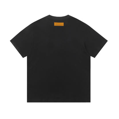 LVS Graffiti-Style Monogram Graphic Black Tee 2666