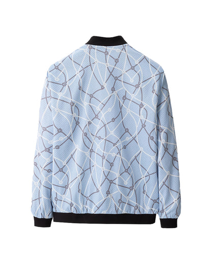 LVS Sky-blue Rope Print Jacket 66141