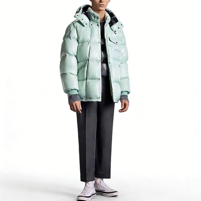 MONC Hiroshi Fujiwara Snow Mountain Joint Men's Black Hat Removable Down Jacket 1-8120