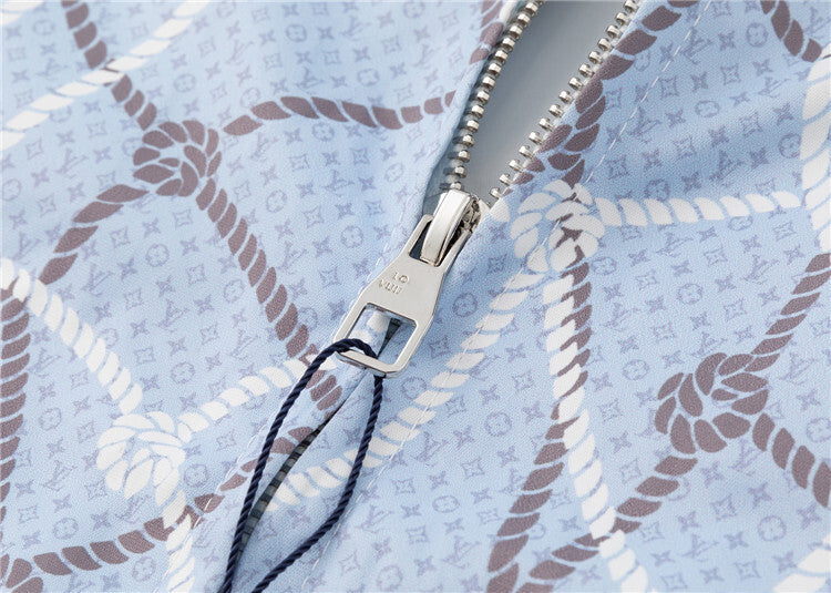 LVS Sky-blue Rope Print Jacket 66141