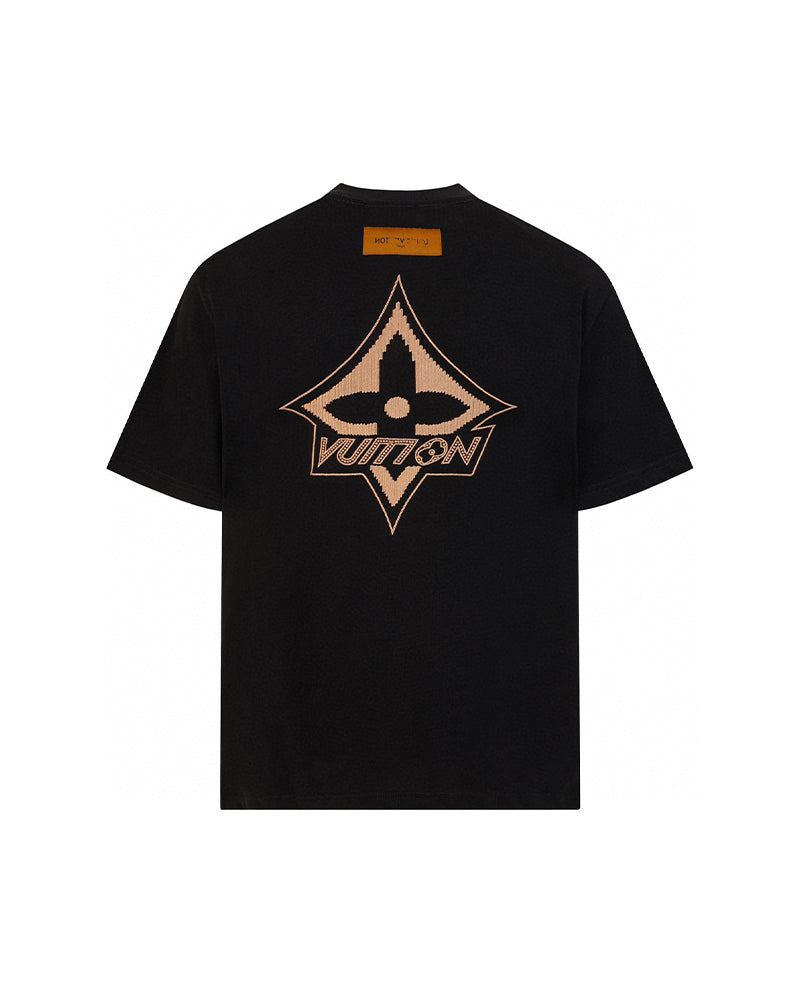 LVS Monogram Star Embroidered White Tee 9008