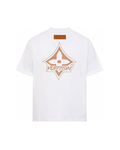 LVS Monogram Star Embroidered White Tee 9008
