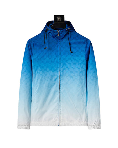 GUC Men's GG Monogram Gradient Hooded Jacket 56021