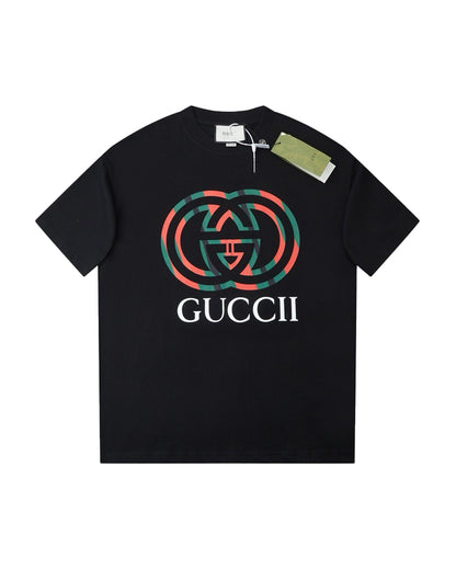 GUC Web Stripe Interlocking G Logo Soft Cream Tee G0023
