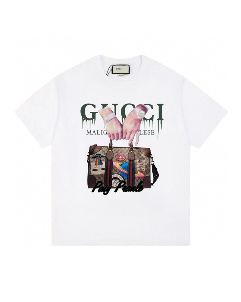GUC Drip Logo Bag Graphic Black Tee G0030