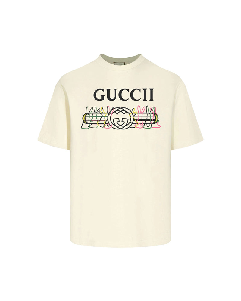 GUC Neon Rabbit Interlocking G Black Tee G0035