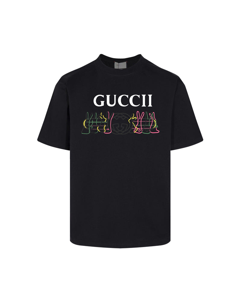 GUC Neon Rabbit Interlocking G Soft Cream Tee G0035
