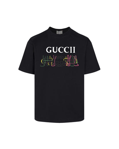 GUC Neon Rabbit Interlocking G Soft Cream Tee G0035