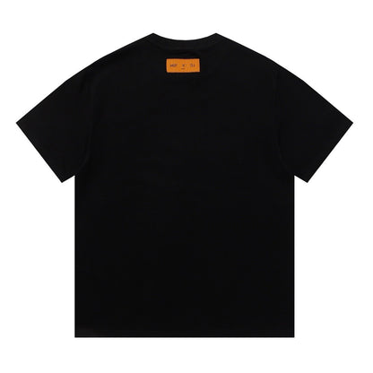 LVS x Yayoi Kusama Collaboration Slide Print Black Tee BS006