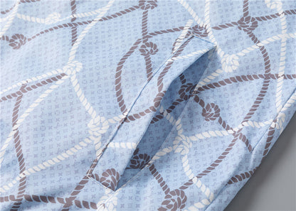 LVS Sky-blue Rope Print Jacket 66141