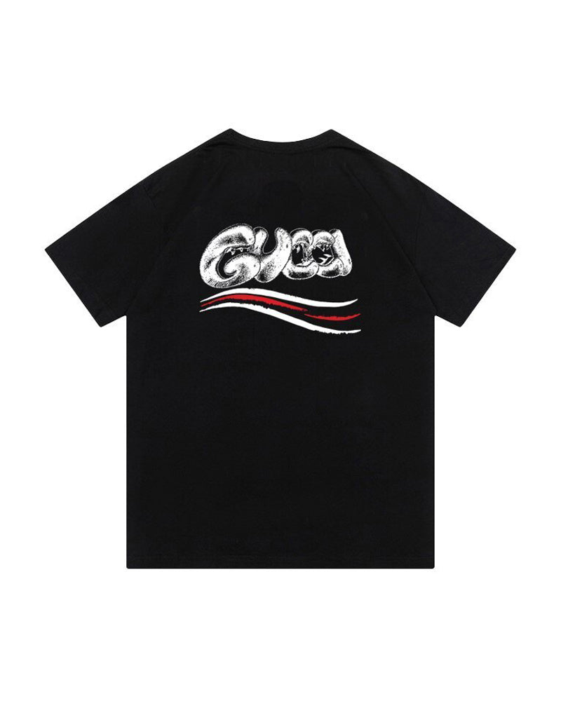 GUC Quirky-Inspired Script Logo Black Tee G013
