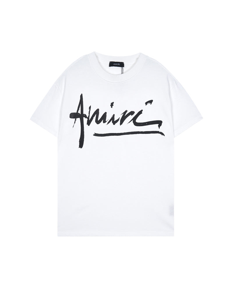 AMIR Signature Script Logo White Tee T148