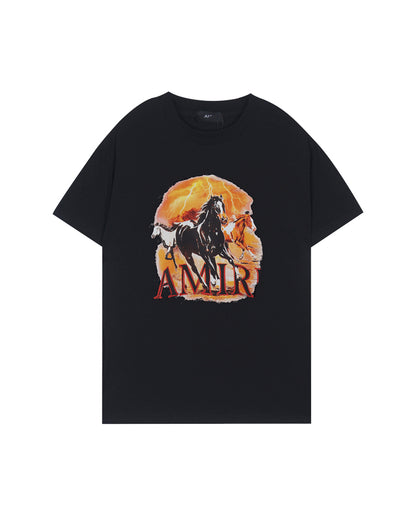 AMIR Wild Horses Graphic Black Tee T1523