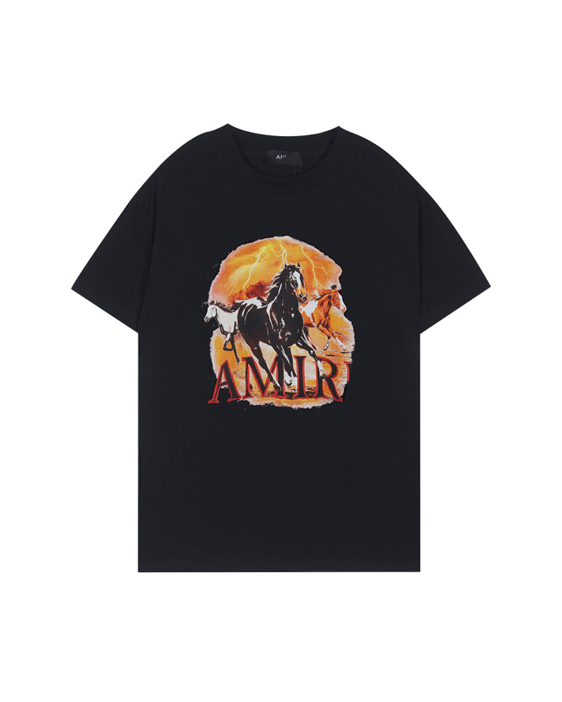 AMIR Wild Horses Graphic White Tee T1523