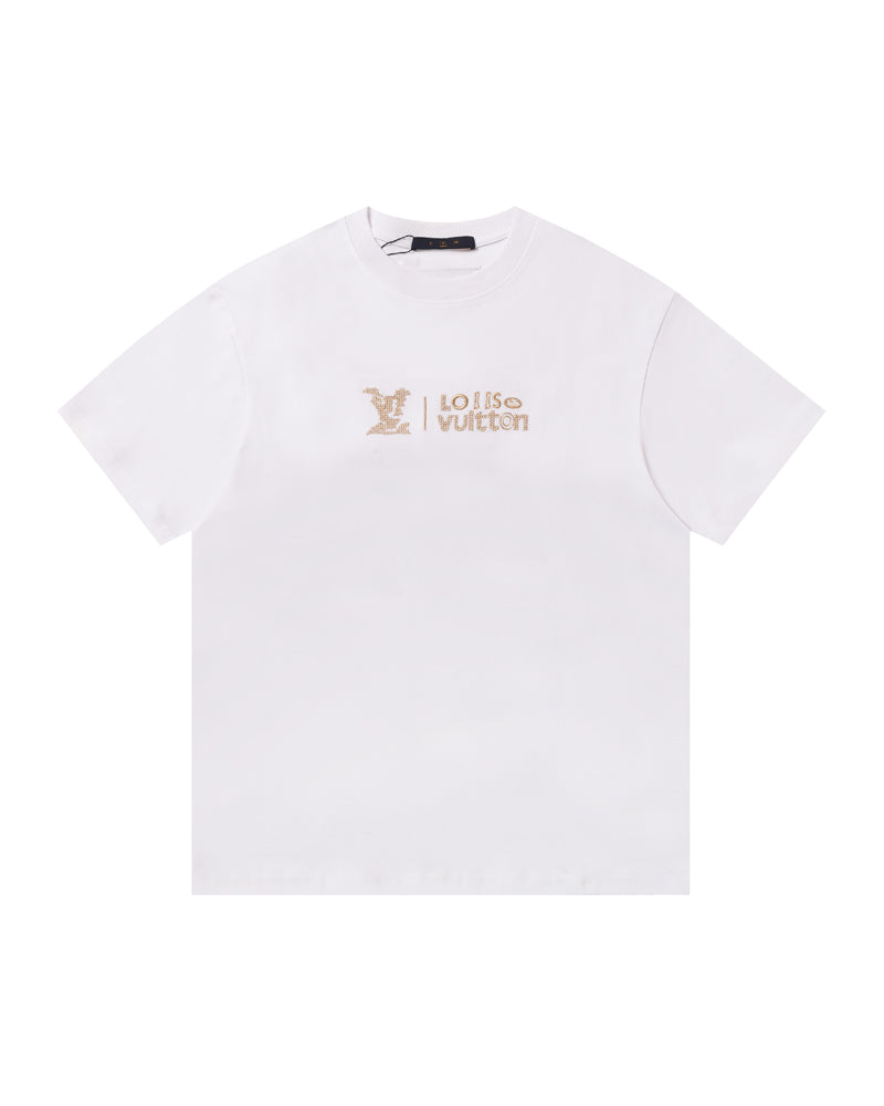 LVS Cloud-Pattern LVS Monogram Black Tee 2660