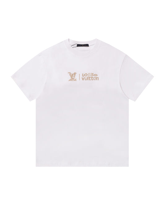 LVS Cloud-Pattern LVS Monogram White Tee 2660
